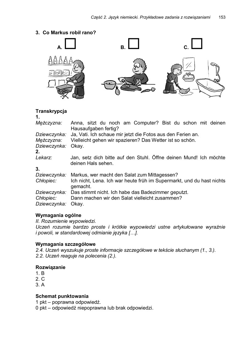 Język niemiecki, przykładowe pytania i odpowiedzi, sprawdzian dla uczniów - 05
